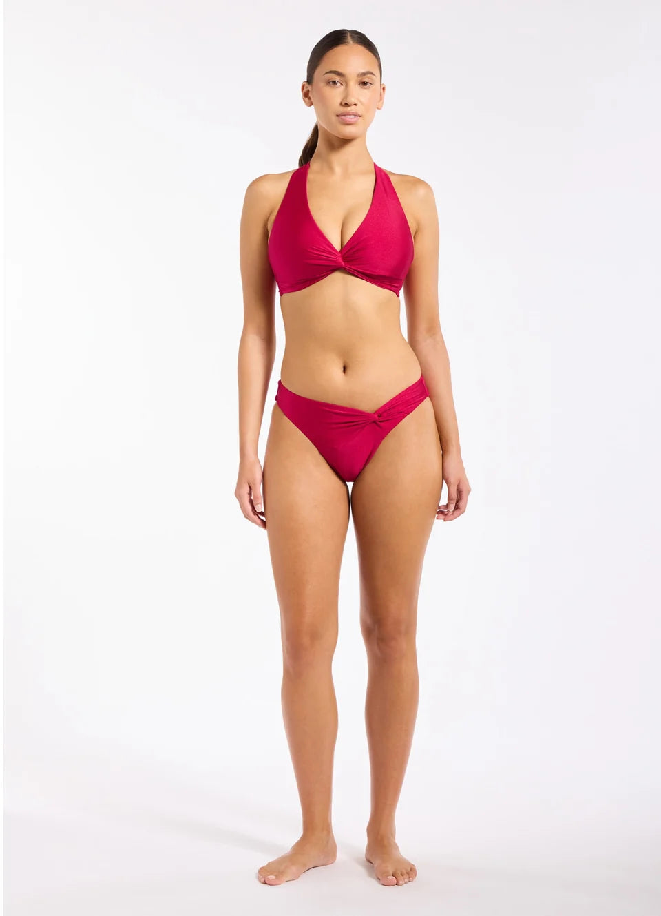 Jets Shine Twist Front Bikini Top