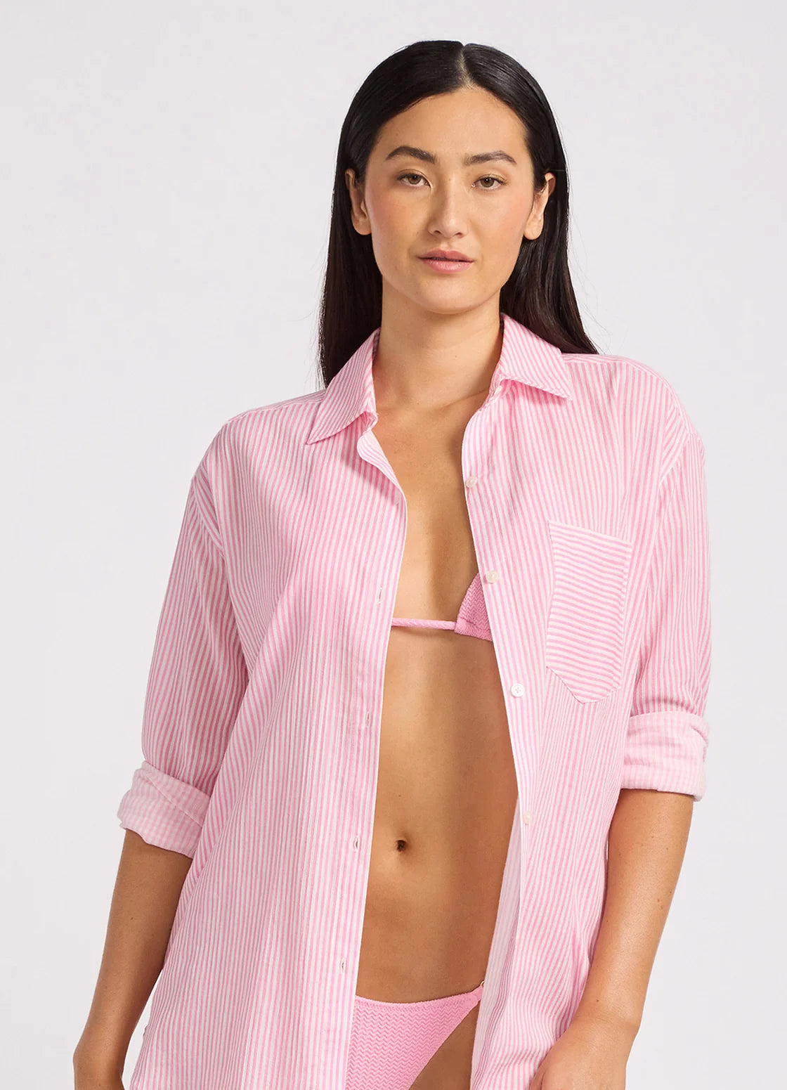 Seafolly Beach Edit Stripe Gauze Shirt