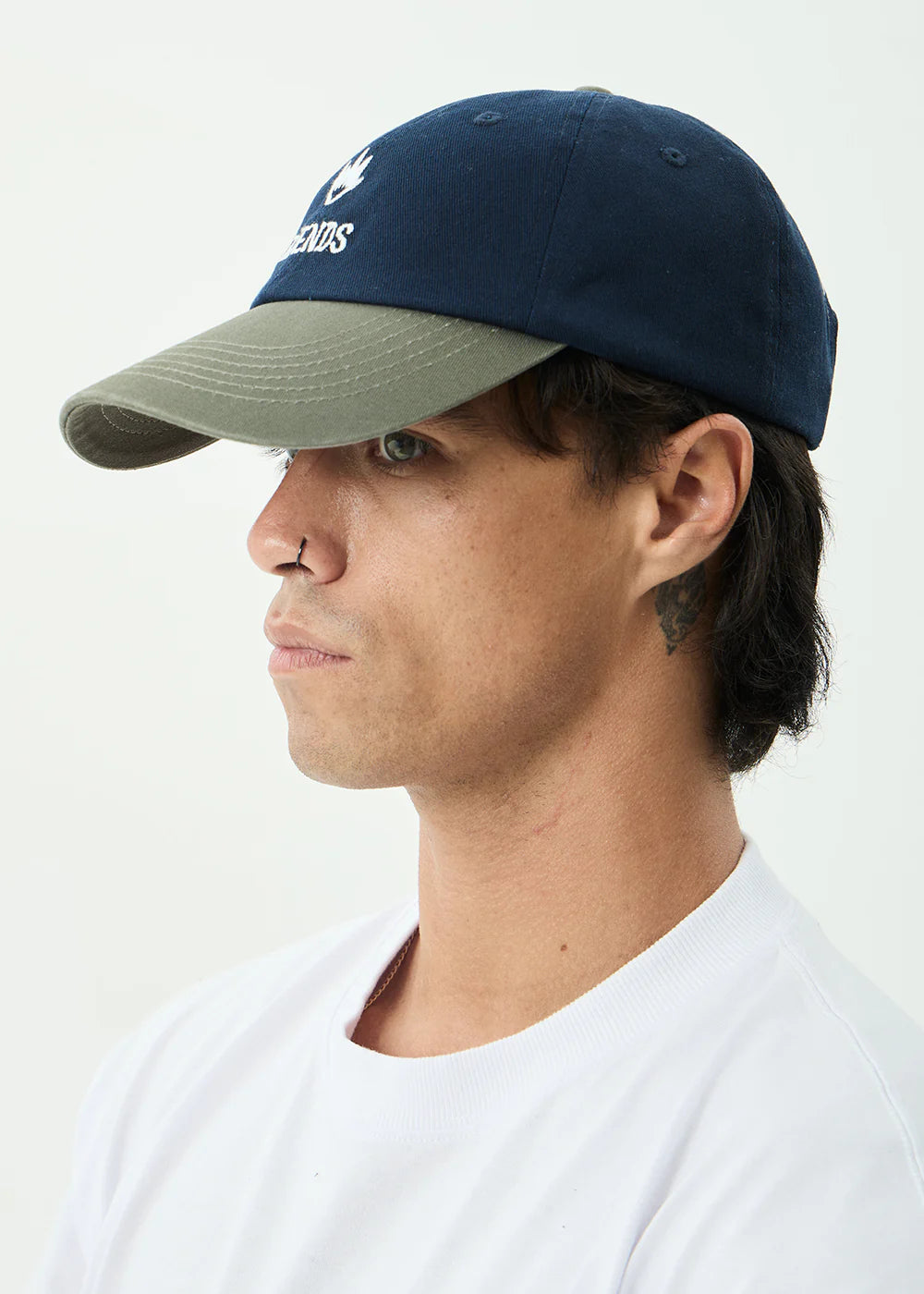 Afends Burnin Recycled Six Panel Cap - Deep Sea / Sycmore