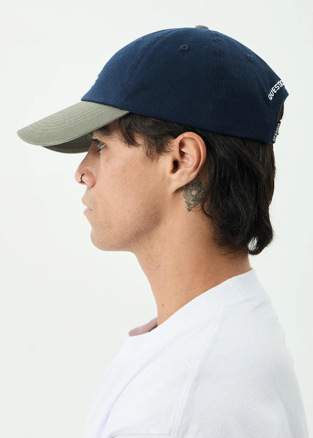 Afends Burnin Recycled Six Panel Cap - Deep Sea / Sycmore