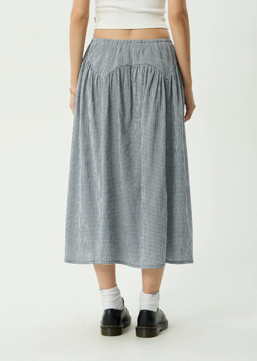 Afends Marlow Indy Hemp Midi Skirt - Navy Check