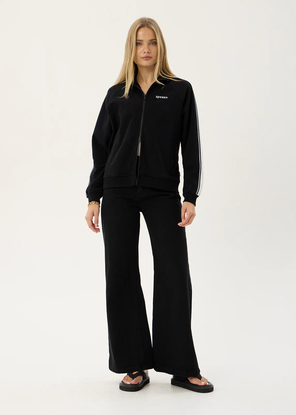 Afends Live Now Recycled Track Jacket - Black