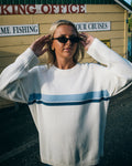 Rusty White Lines Crew Neck Knit