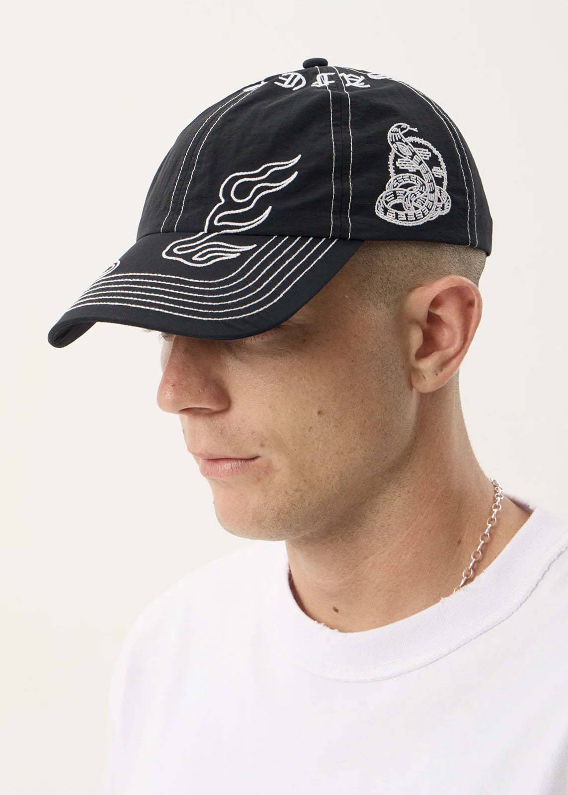 Afends Motor Recycled Six Panel Cap Black