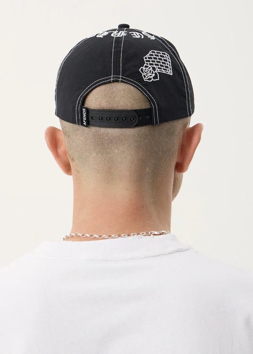 Afends Motor Recycled Six Panel Cap Black