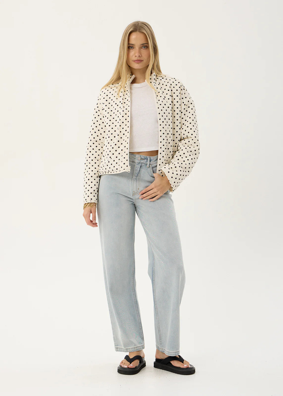 Afends Berlin Reversible Recycled Polar Fleece Jacket  Moonbeam
