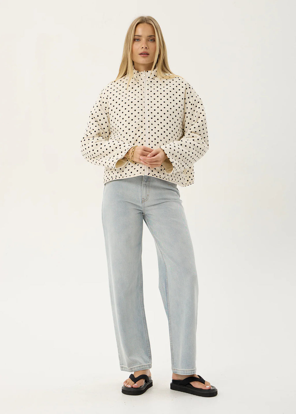 Afends Berlin Reversible Recycled Polar Fleece Jacket  Moonbeam