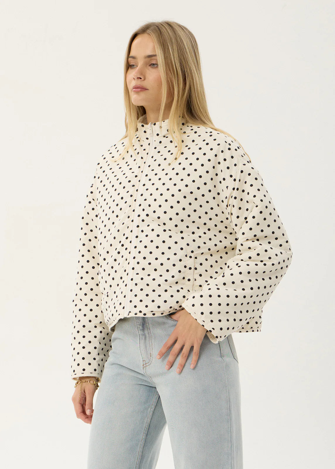 Afends Berlin Reversible Recycled Polar Fleece Jacket  Moonbeam