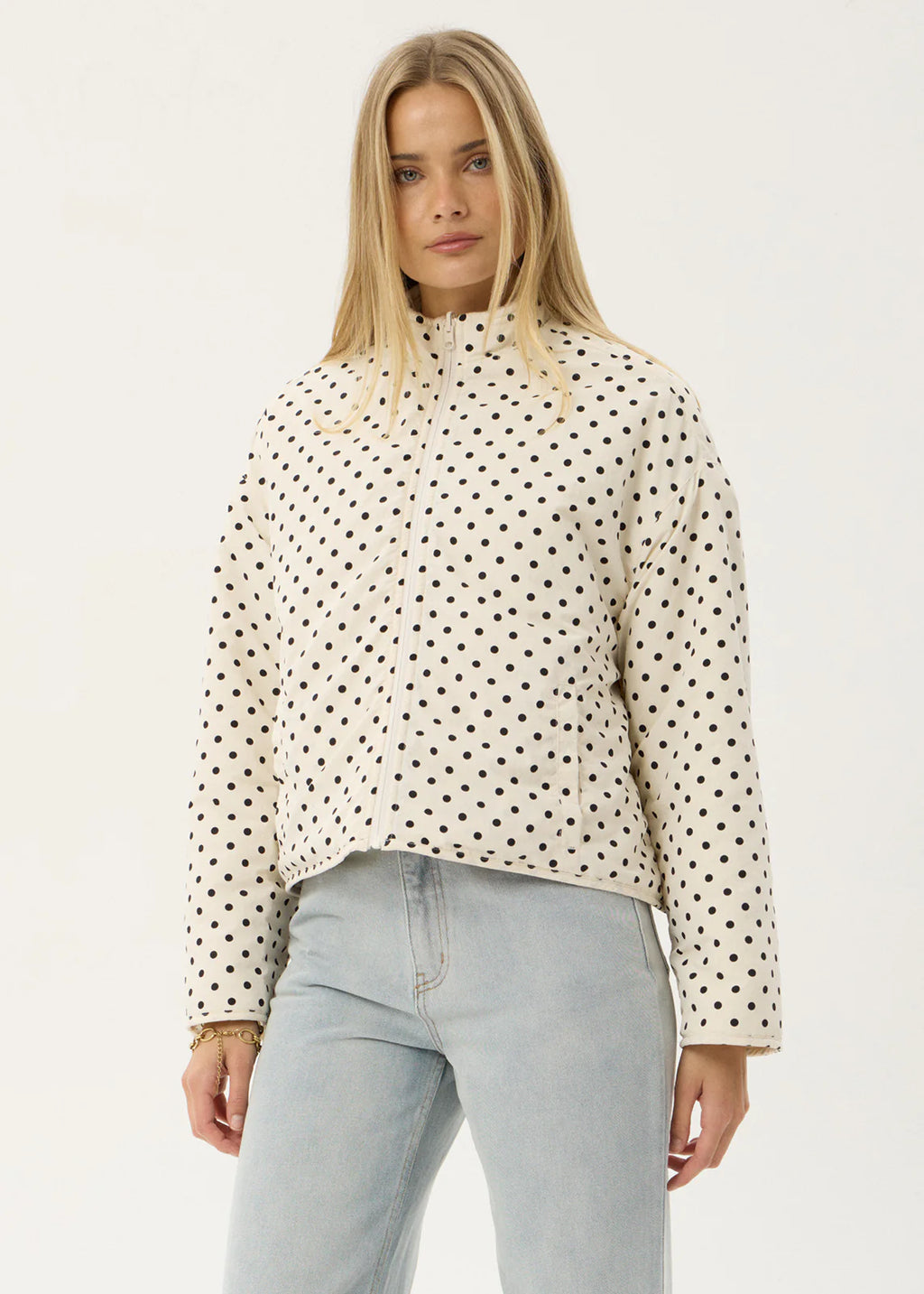 Afends Berlin Reversible Recycled Polar Fleece Jacket  Moonbeam