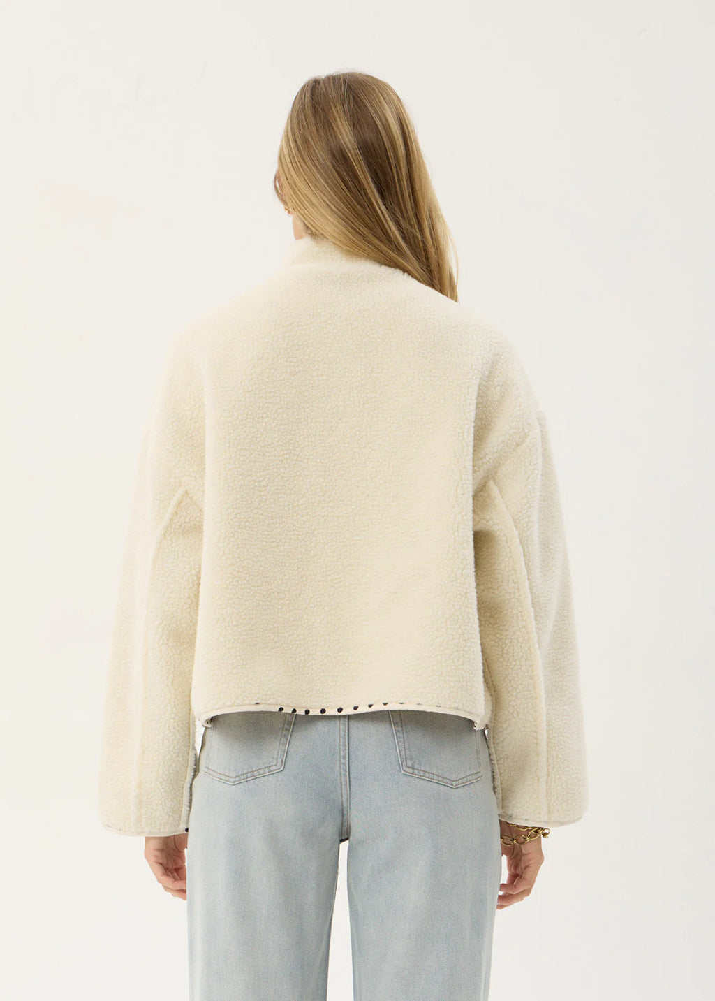 Afends Berlin Reversible Recycled Polar Fleece Jacket  Moonbeam