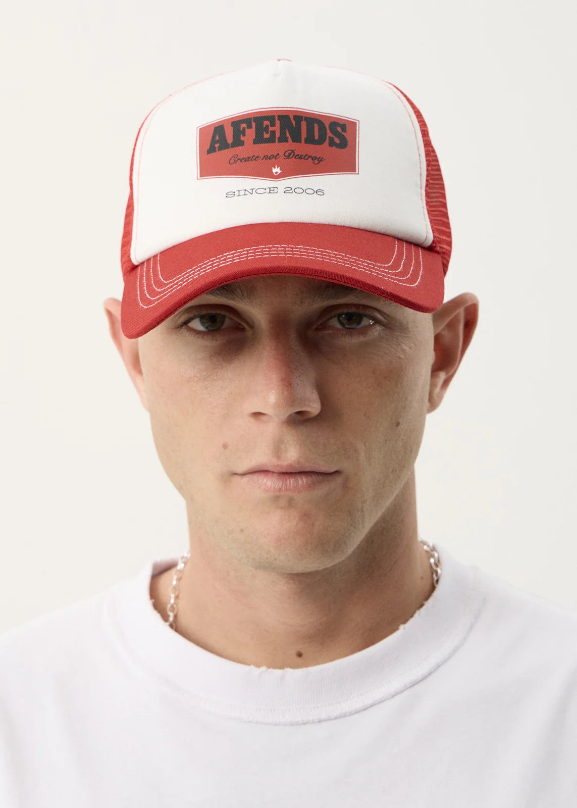 Afends Trophy Recycled Trucker Cap - Ketchup