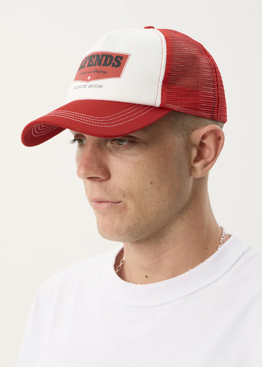 Afends Trophy Recycled Trucker Cap - Ketchup