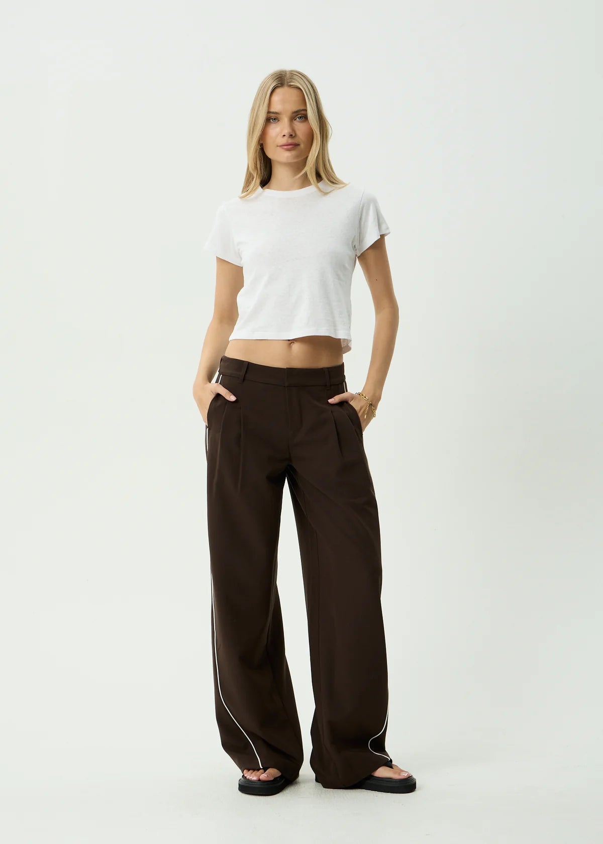 Afends Dita Low Rise Trouser Coffee