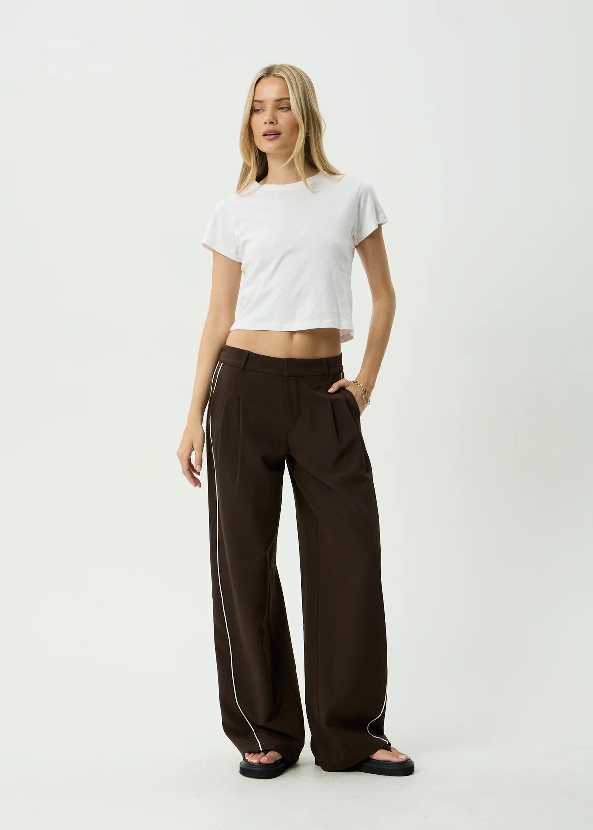 Afends Dita Low Rise Trouser Coffee