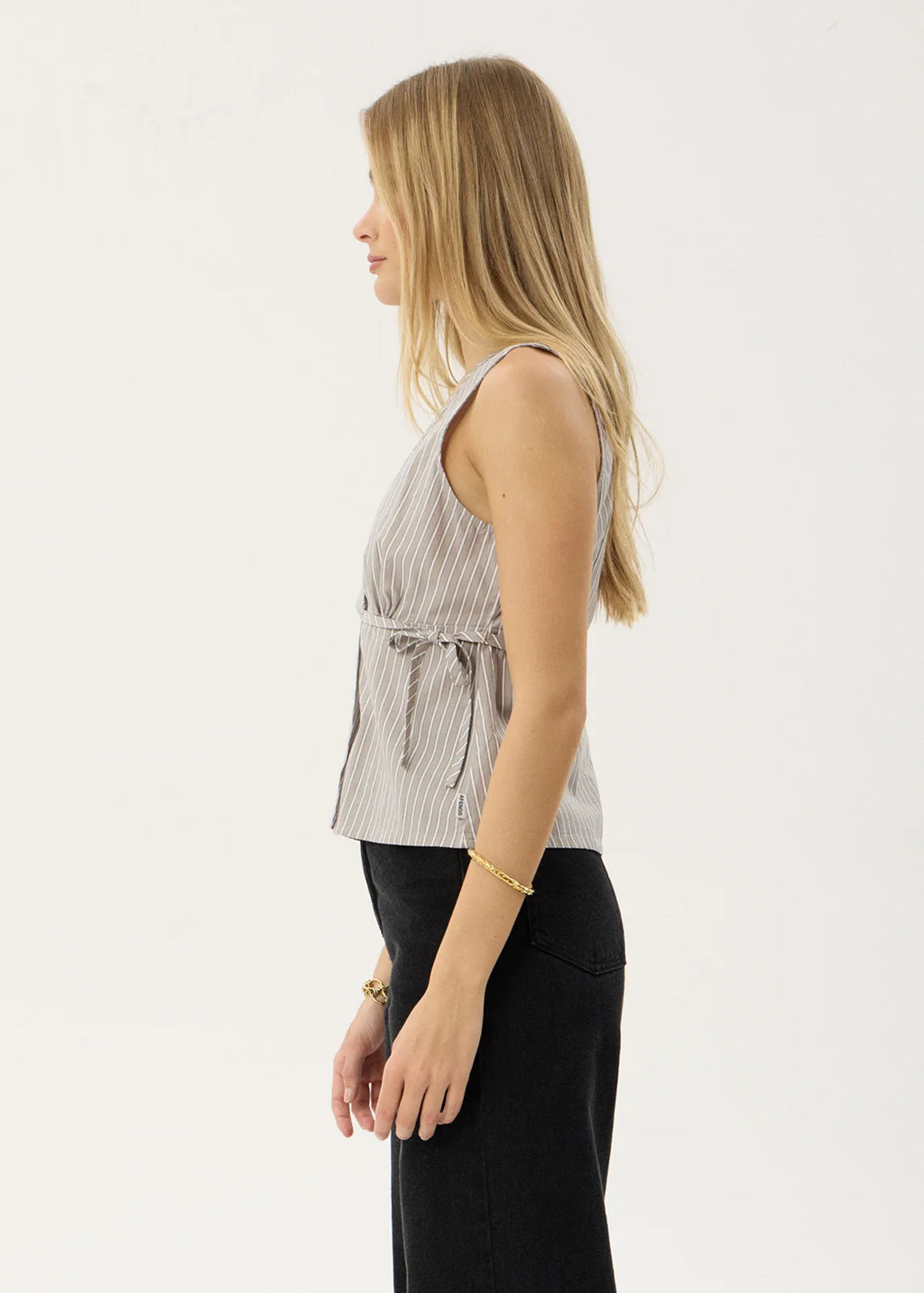 Afends Tiara Wrap Top - Olive Stripe