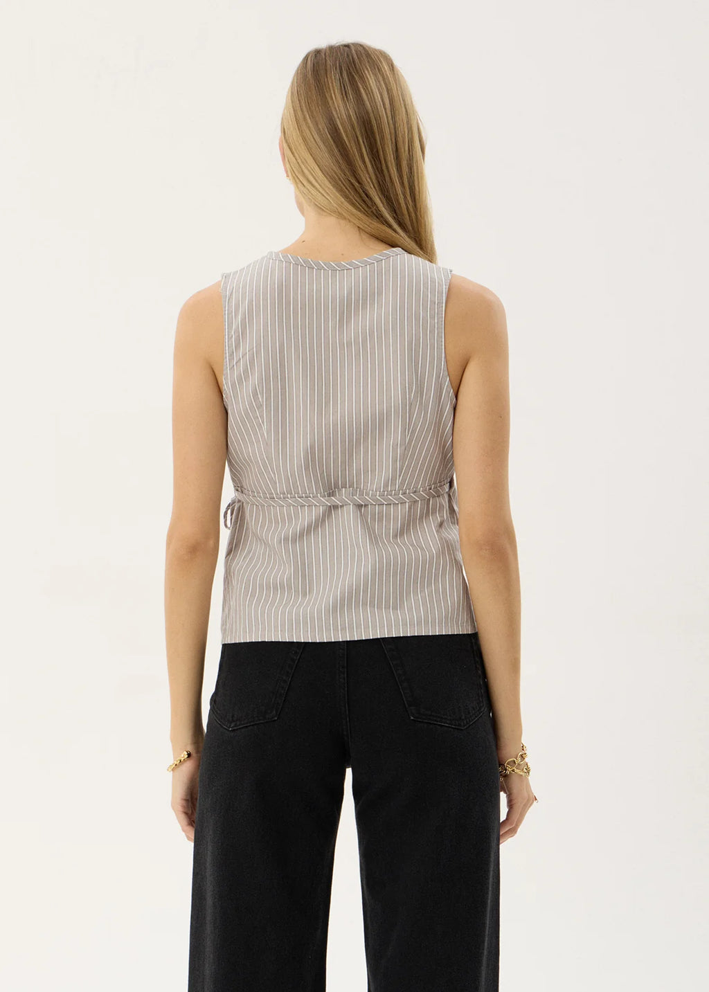 Afends Tiara Wrap Top - Olive Stripe
