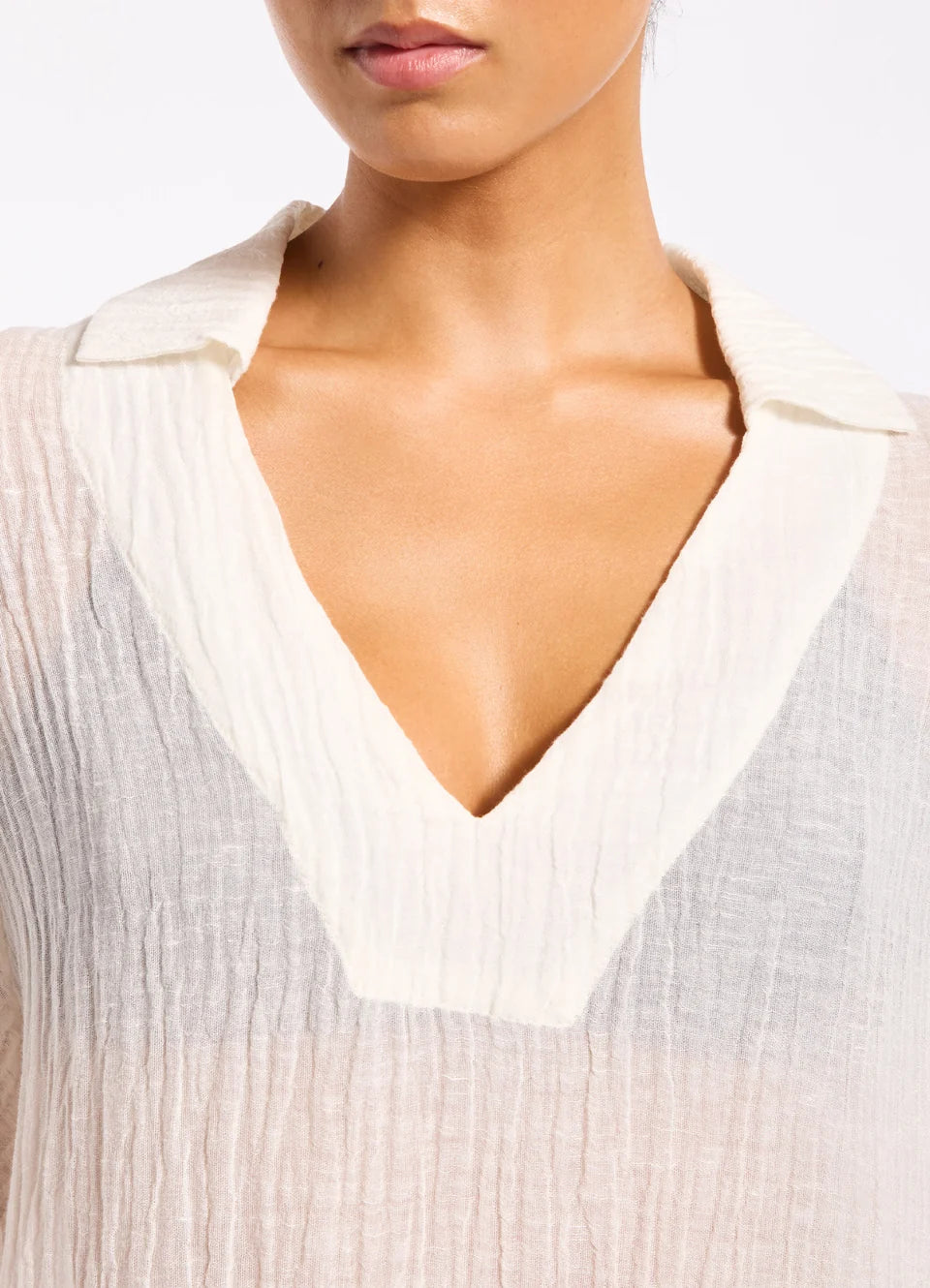 Jets Wave Gauze Sheer Full Length Cover Up