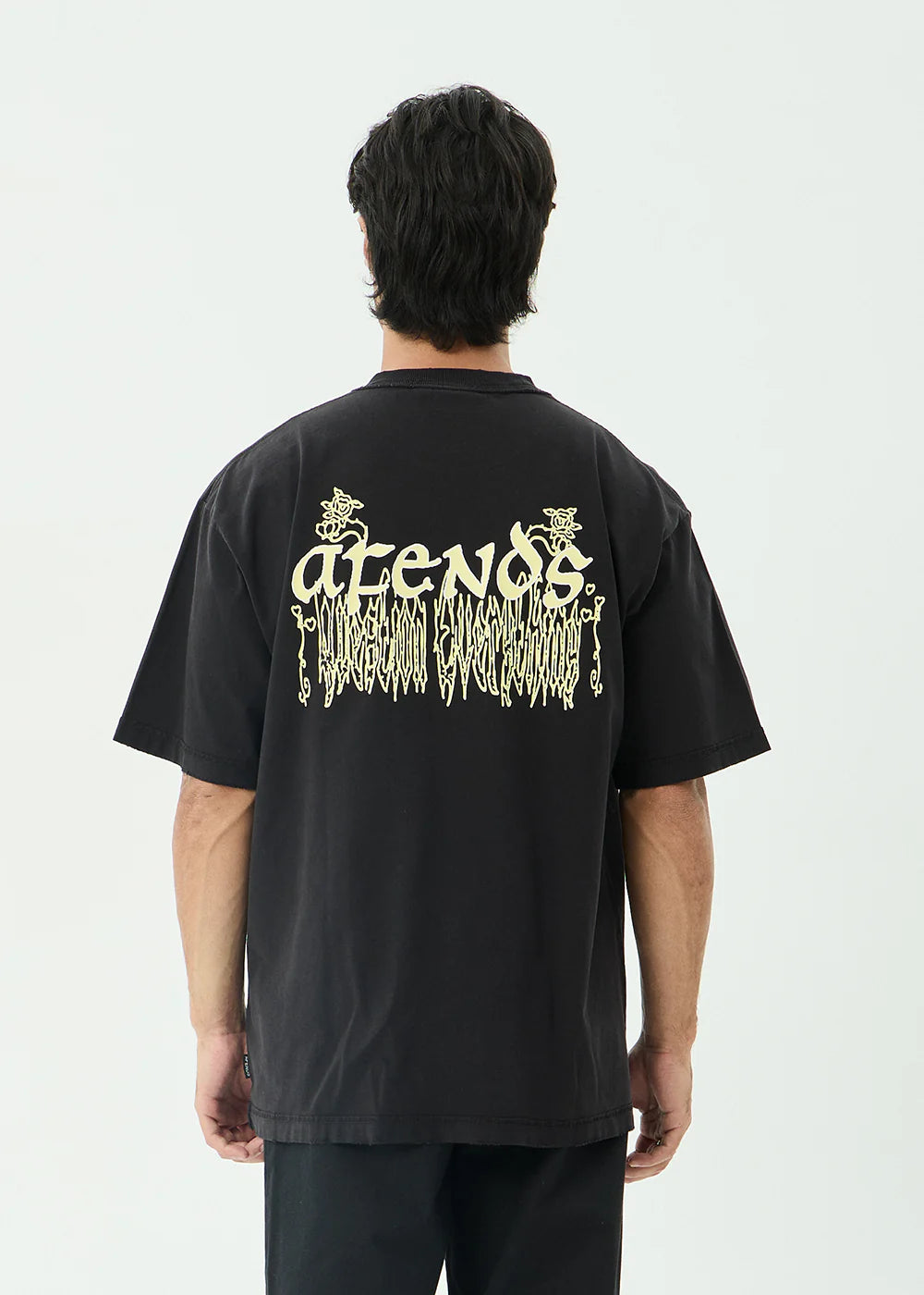 Afends Pent-A-Gone Recycled Heavyweight Boxy Tee - Stone Black