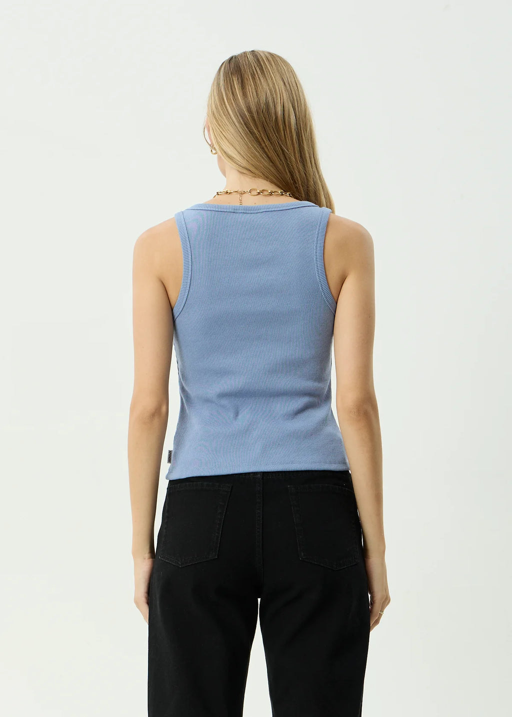 Afends Layden Organic Rib Singlet - Slate Blue