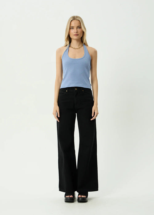 Afends Basis Organic Rib Halter - Slate Blue