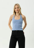 Afends Basis Organic Rib Halter - Slate Blue