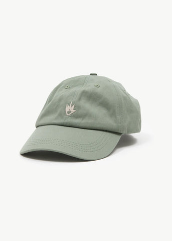 Afends Core Recycled Six Panel Cap - Oil Green