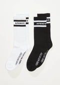 Afends Create Not Destroy Socks Two Pack  Black / White