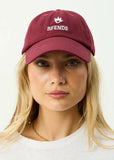 Afends Burnin Recycled Six Panel Cap Burgundy