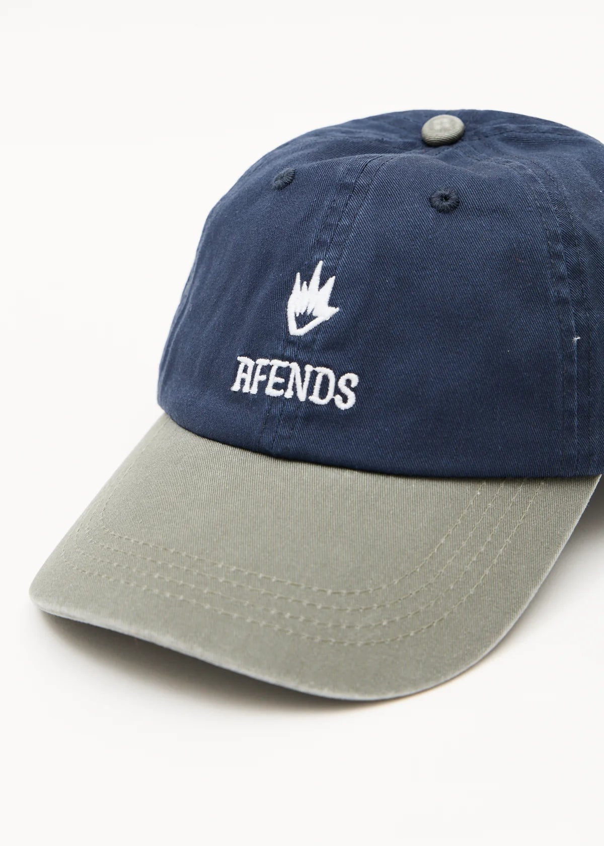 Afends Burnin Recycled Six Panel Cap - Deep Sea / Sycmore