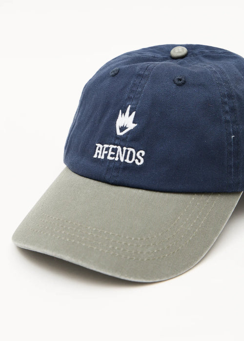 Afends Burnin Recycled Six Panel Cap - Deep Sea / Sycmore