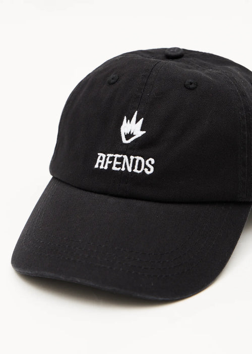 Afends Burnin Recycled Six Panel Cap Stone Black