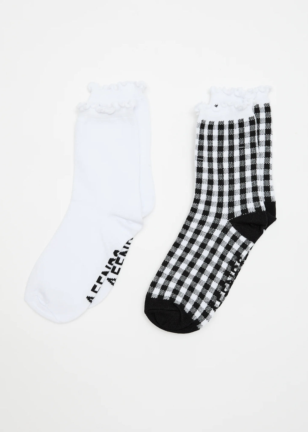 Afends Rowan Recycled Socks Two Pack - Black Check