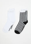 Afends Rowan Recycled Socks Two Pack - Black Check