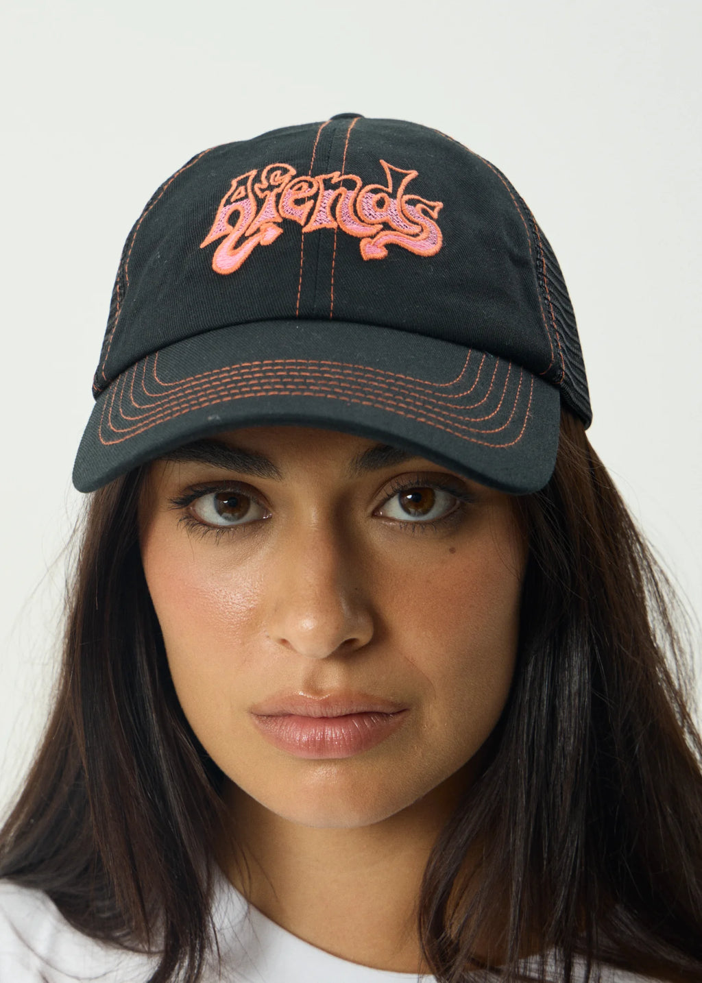 Afends Splash Recycled Six Panel Mesh Cap - Black