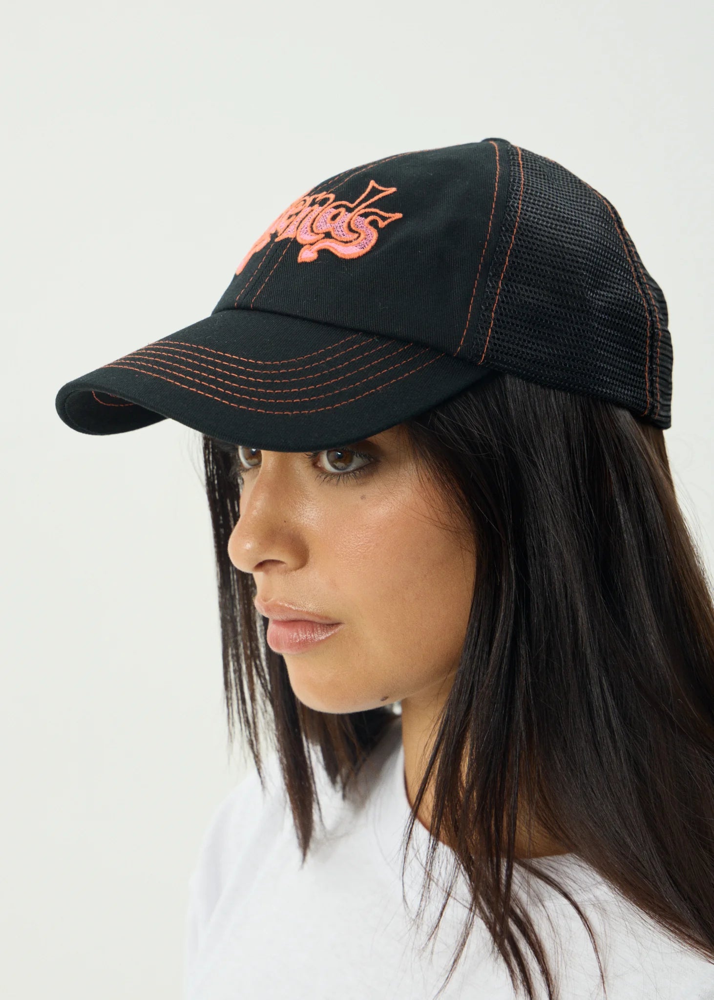 Afends Splash Recycled Six Panel Mesh Cap - Black