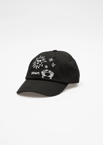 Afends Sunbake Recycled Panelled Cap - Black