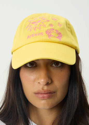 Afends Sunbake Recycled Panelled Cap - Lemon