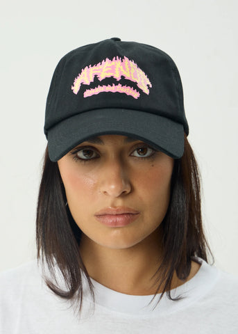 Afends Flame On Recycled Five Panel Cap - Black