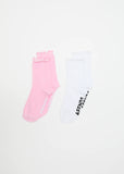Afends Frill Seeker Recycled Socks Two Pack - Pink / White