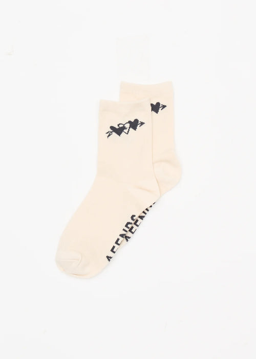 Afends Rise Recycled Two Pack Socks - Moonbeam / Stone Black