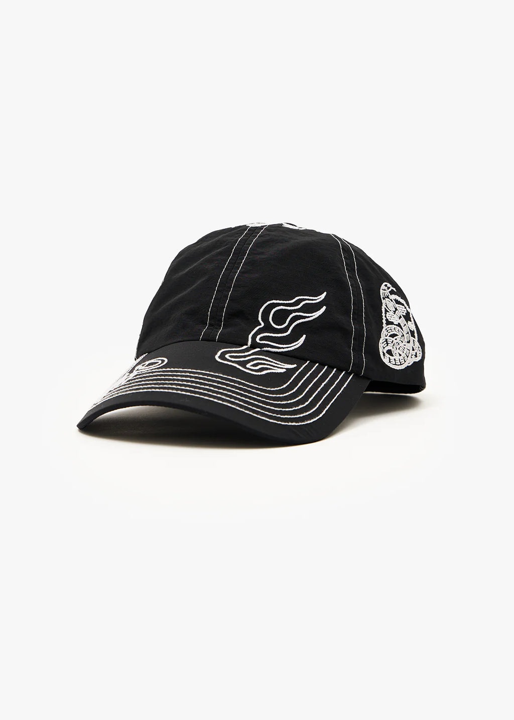 Afends Motor Recycled Six Panel Cap Black