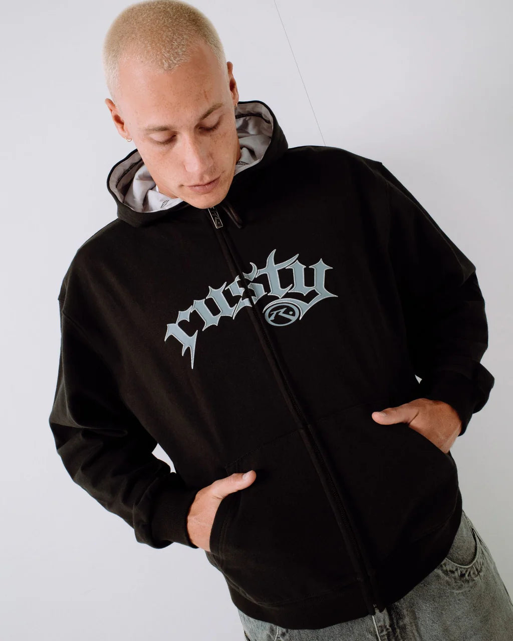 Rusty Monty Zip Through Fleece Hoodie