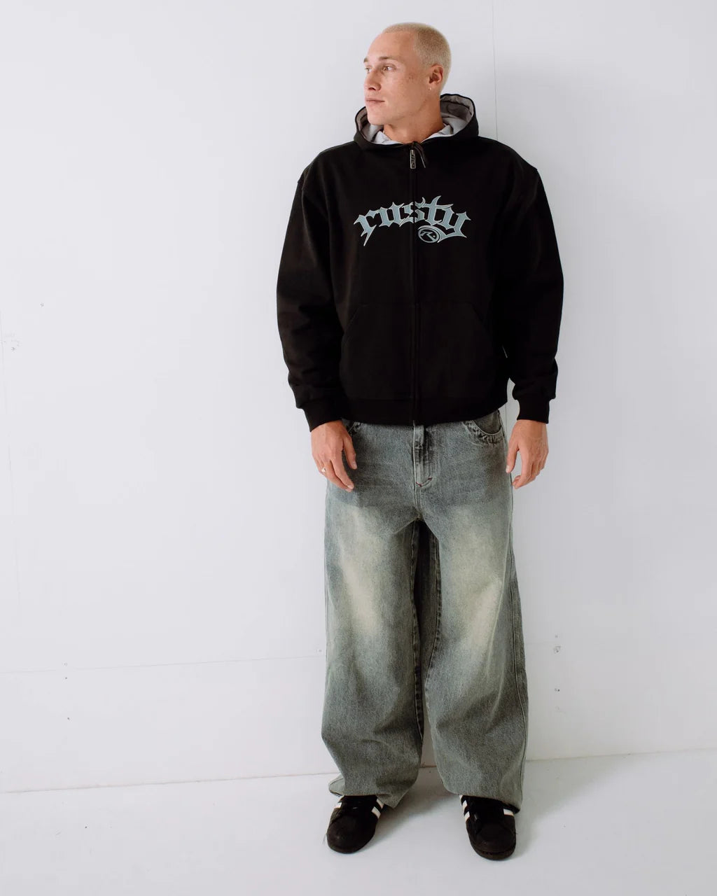 Rusty Monty Zip Through Fleece Hoodie