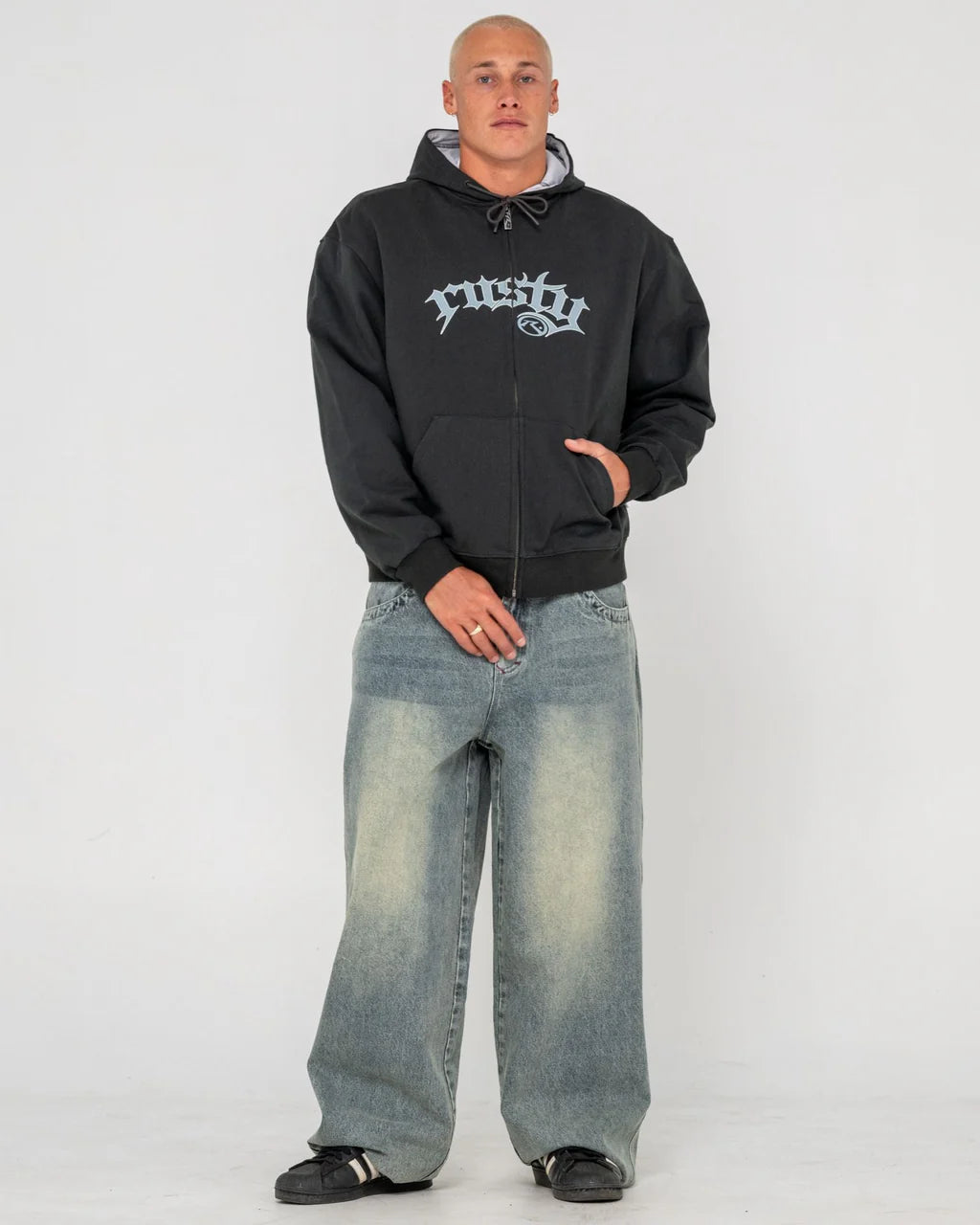 Rusty Monty Zip Through Fleece Hoodie