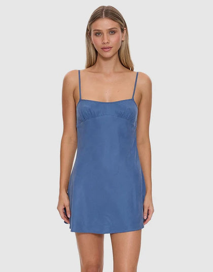 Thrills Elio Bias Mini Dress Bluefin