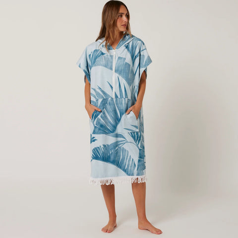 Ocean & Earth Ladies Palm Zip Front Hooded Poncho