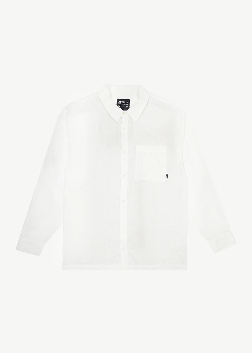 Afends Everyday Hemp Cuban Long Sleeve Shirt White