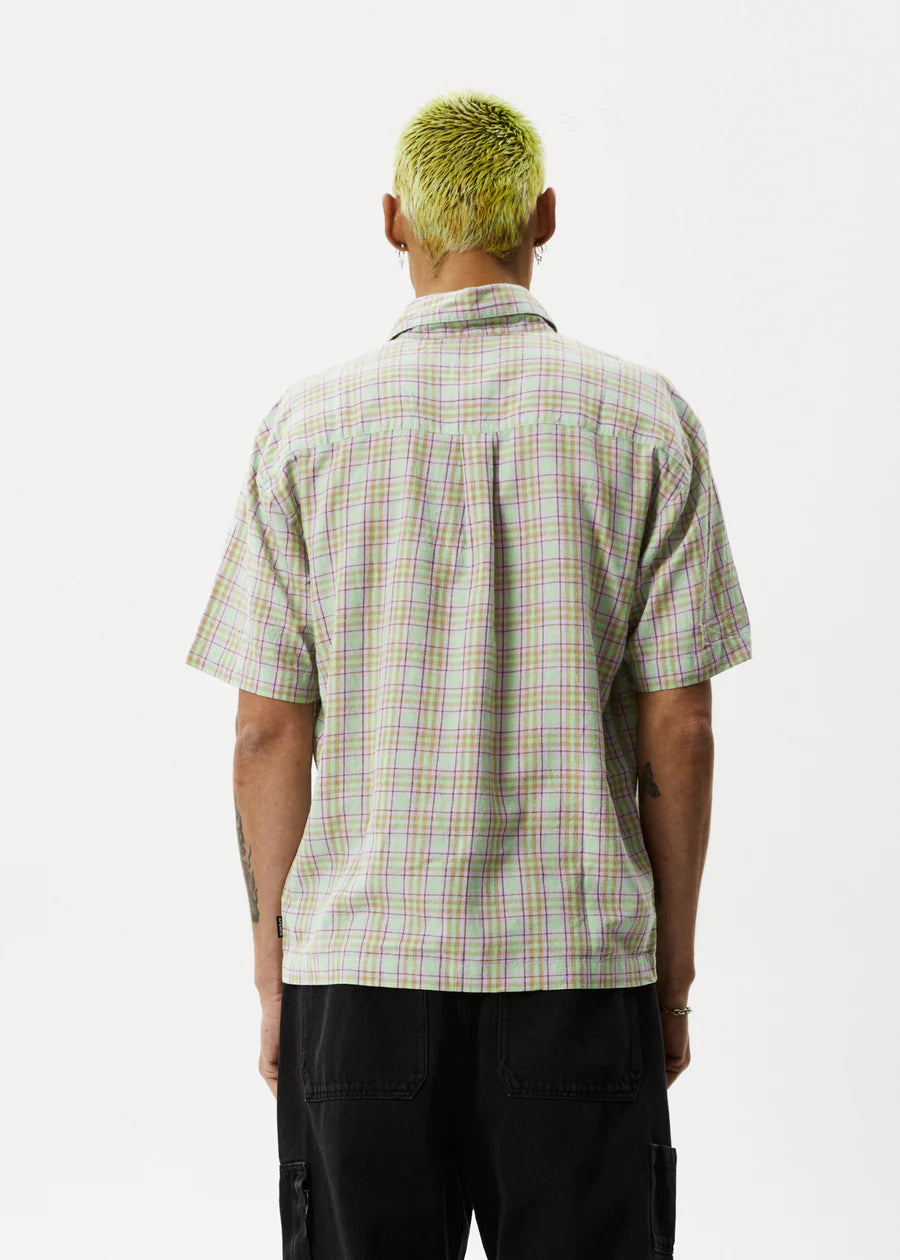 Afends Kali Hemp Check Shirt  Pistachio Check