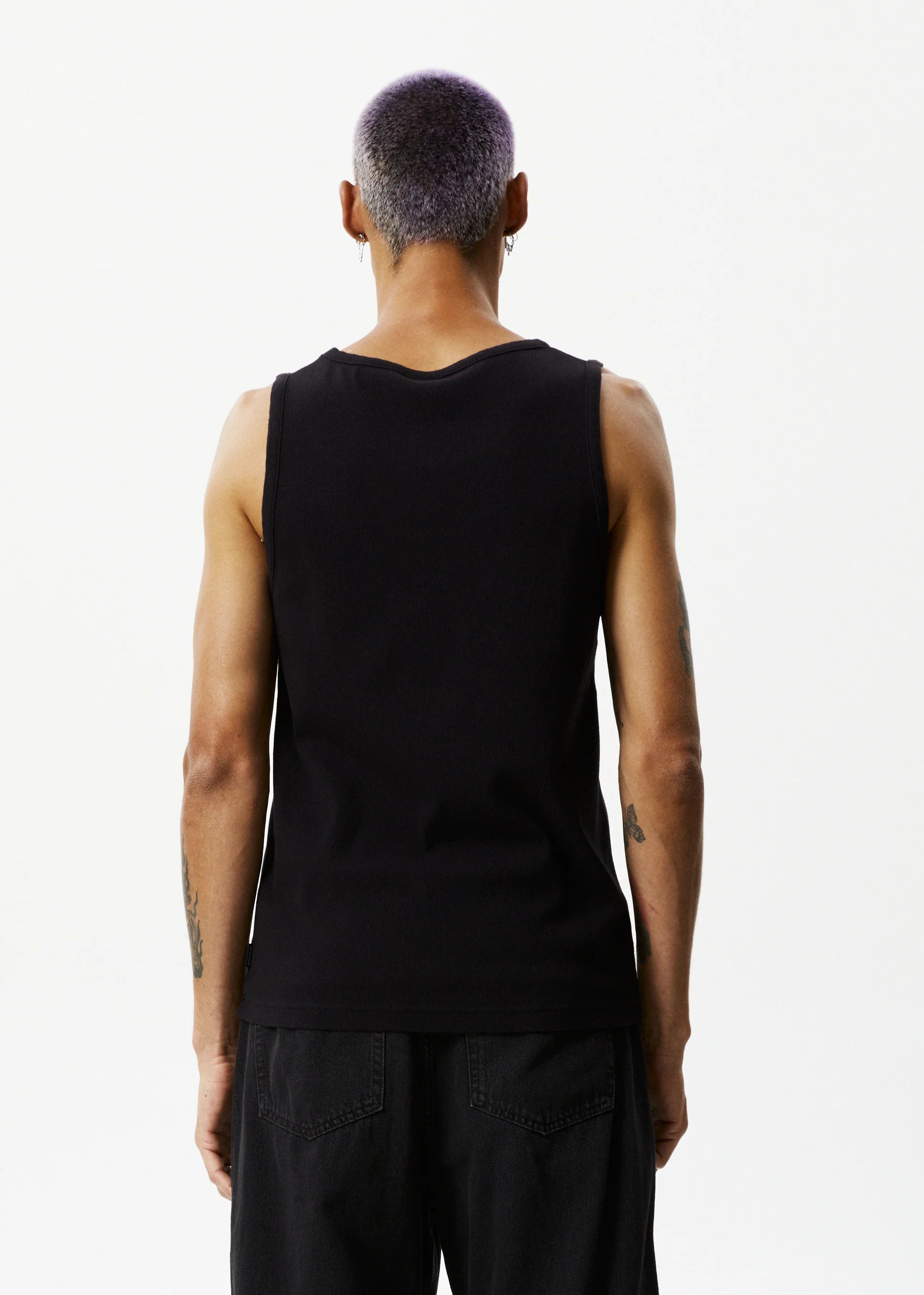 Afends Paramount Recycled Rib Singlet Black
