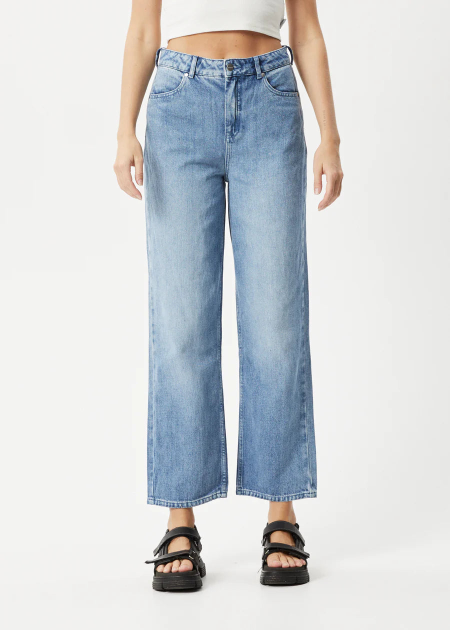 Afends Shelby Hemp Denim Wide Leg Jean Long